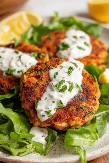 Easy Salmon Patties with Creamy Lemon