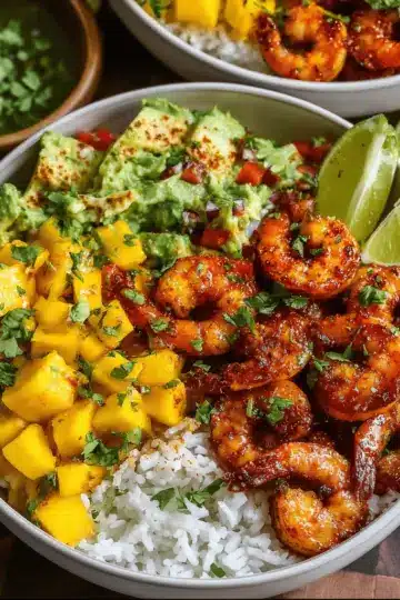 Chili Lime Shrimp Bowls with Mango