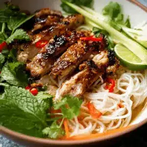 Vietnamese Noodles with Lemongrass Chicken