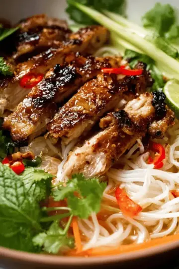 Vietnamese Noodles with Lemongrass Chicken