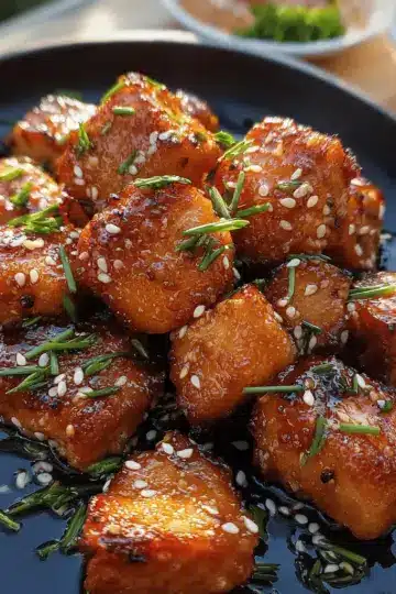 Honey Garlic Salmon Bites