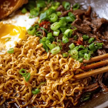 Quick Asian Caramelised Beef Ramen Noodles