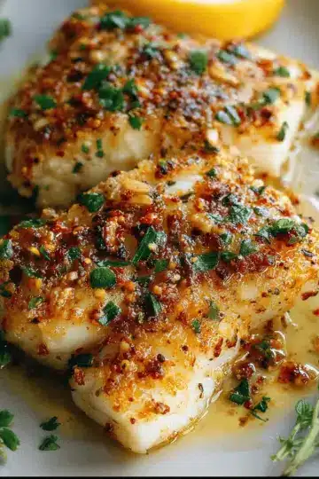 Baked Cajun Garlic Butter Cod