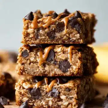 Peanut Butter Banana Chocolate Chip Oatmeal Bars