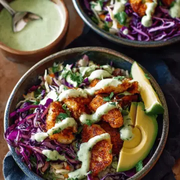 Spicy Fish Taco Bowls with Cilantro Lime Slaw