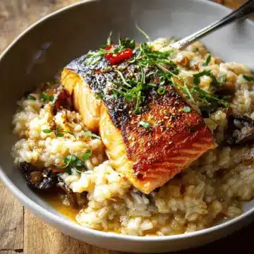 Japanese Style Risotto with Seared Salmon