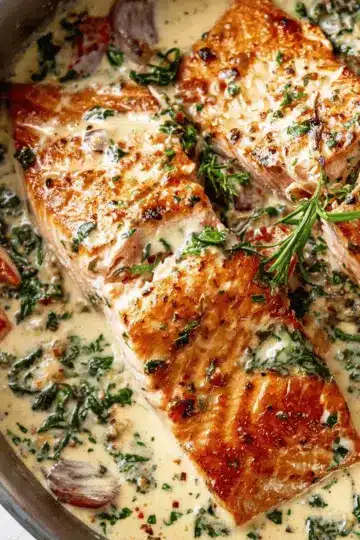 Creamy Garlic Butter Tuscan Salmon