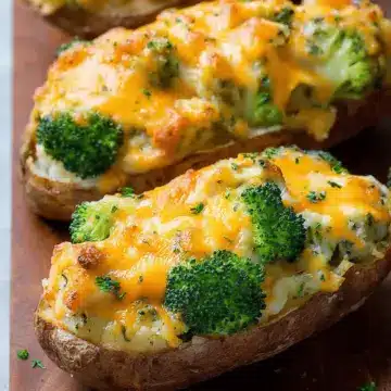 Twice-Baked Potatoes with Broccoli and Cheddar