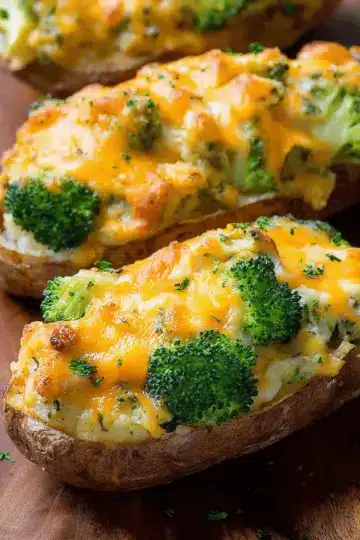 Twice-Baked Potatoes with Broccoli and Cheddar