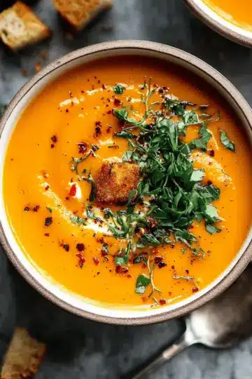 Spicy Butternut Squash and Sweet Potato Soup