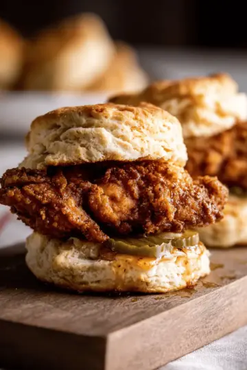 Fried Chicken Biscuits With Hot Honey Butter