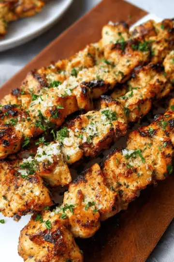 Garlic Parmesan Chicken Skewers