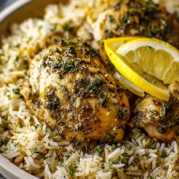 Slow Cooker Lemon Herb Chicken and Rice