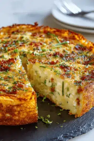 Hash Brown Crust Bacon and Cheddar Quiche