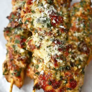 Garlic Parmesan Chicken Skewers