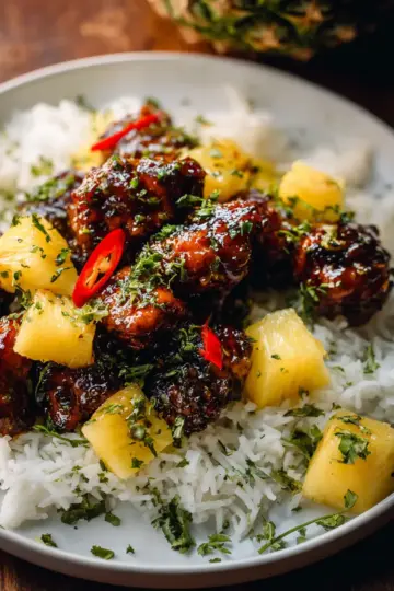 30 Minute Pineapple Chicken with Coconut Rice