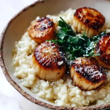 Brown Butter Scallops with Parmesan Risotto