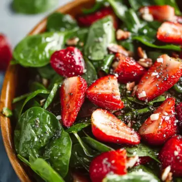 Spinach Strawberry Salad with Balsamic Poppy Seed Dressing