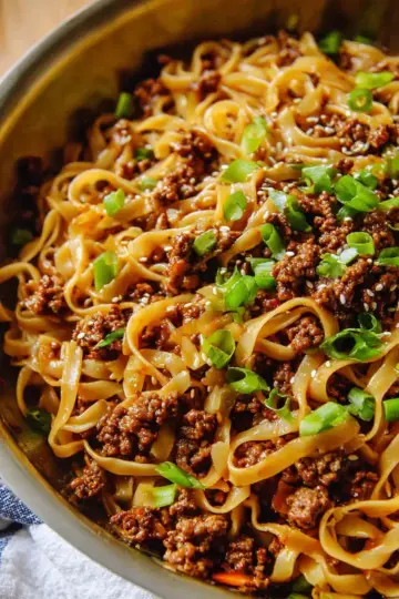 Mongolian Ground Beef Noodles