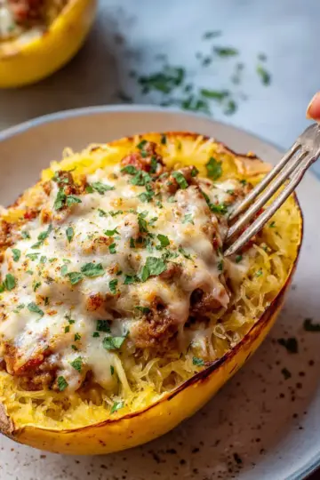 Sausage Stuffed Spaghetti Squash