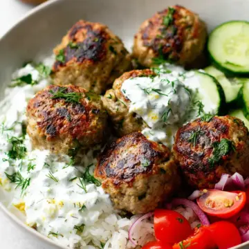 Healthy Greek Turkey Meatballs With Tzatziki