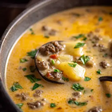 Cheesy Beef and Potato Soup