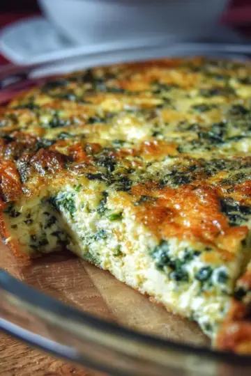 Crustless Cottage Cheese Quiche with Spinach