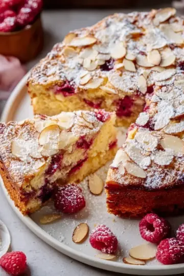 Raspberry Almond Ricotta Cake