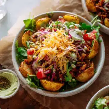Crispy Potato Taco Bowls.