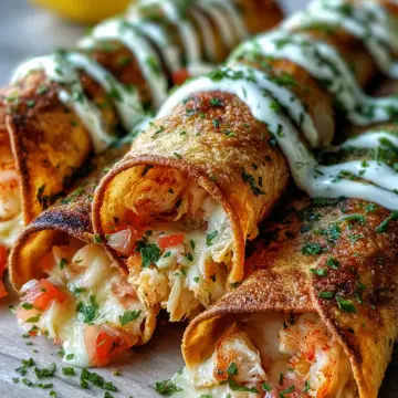 Crispy Crab And Shrimp Queso Taquitos