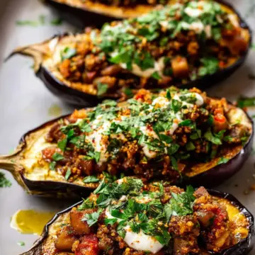 Easy Moroccan Stuffed Eggplant