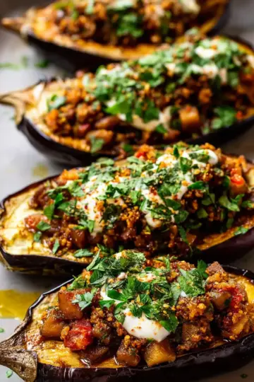 Easy Moroccan Stuffed Eggplant