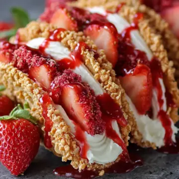 Strawberry Crunch Cheesecake Tacos