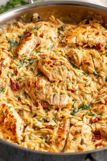 Creamy Tuscan Chicken Orzo