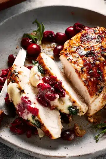 Cranberry Brie Stuffed Chicken Breasts