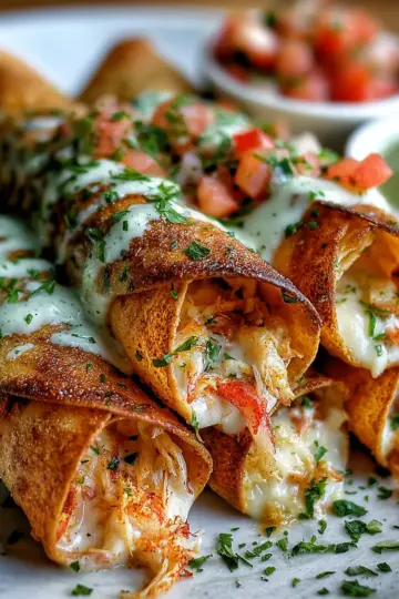 Crispy Crab And Shrimp Queso Taquitos