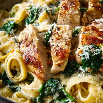 Spinach Ricotta Pasta with Lemon Butter Chicken