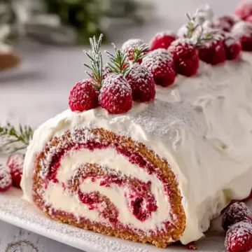 Christmas Raspberry Cake Roll