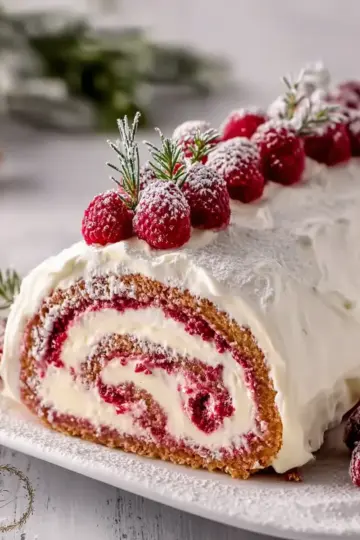 Christmas Raspberry Cake Roll