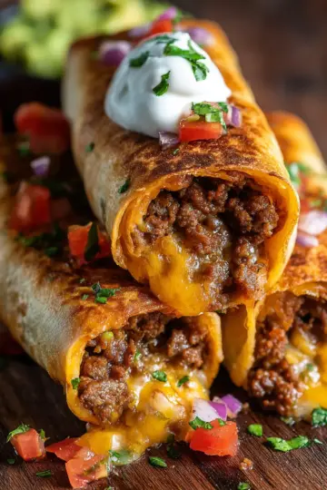 Beef and Cheese Chimichangas Recipe