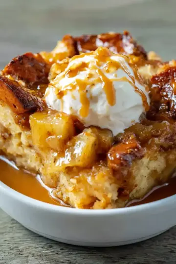 Pineapple Banana Bread Pudding
