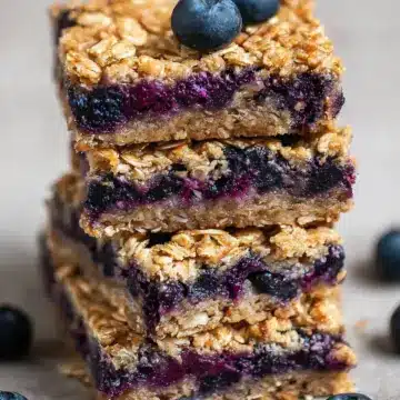 4 Ingredient Healthier Blueberry Oatmeal Bars