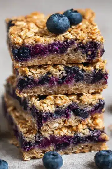 4 Ingredient Healthier Blueberry Oatmeal Bars