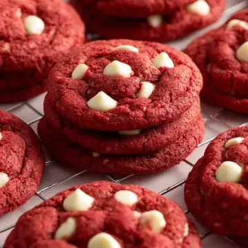 Red Velvet Cake Mix Cookies