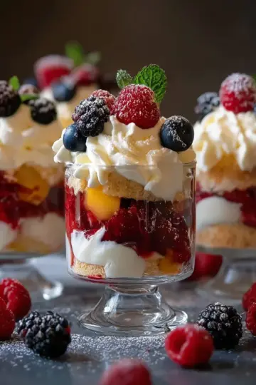Delightful Mini Trifles with Fresh Fruits and Cream