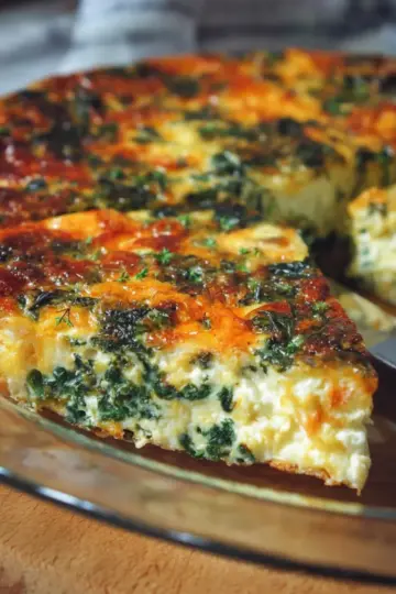 Crustless Cottage Cheese Quiche with Spinach