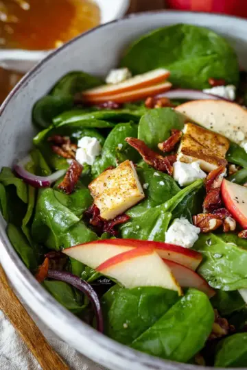 Apple Feta Spinach Salad