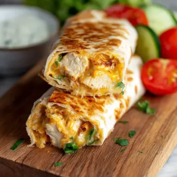 Cheesy Garlic Chicken Wraps