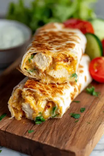Cheesy Garlic Chicken Wraps