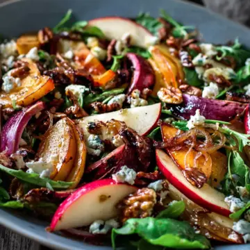 Roasted Apple Salad with Caramelized Shallot Vinaigrette
